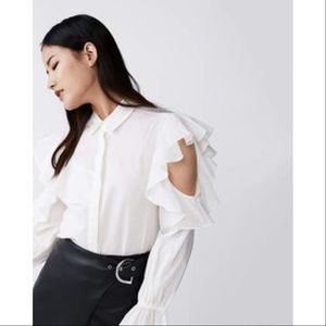 Express | Tops | Sz XS | Cut-Out Ruffle Button-Up